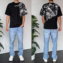 Футболка Three Black 2129 black - делук