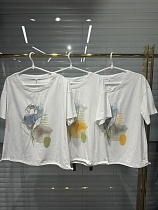 Футболка Dgmd E26026 white-beige - делук