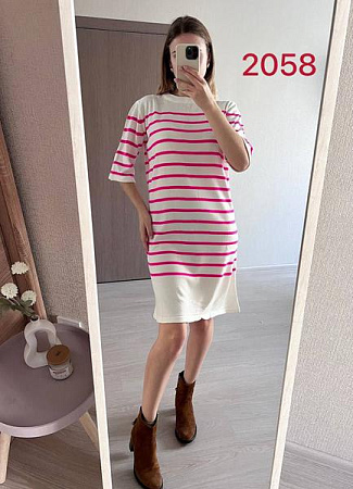 Платье Fsn 2058 white-pink - делук