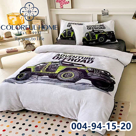 Тепла дитяча велюрова постіль 004-94-15-20 car - делук