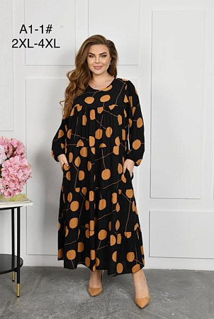 Платье Brilliant A1-1 black-orange - делук