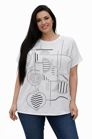 Футболка Elena&Vika 26008 white - делук