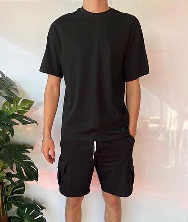 Футболка Three Black 2080 black - делук