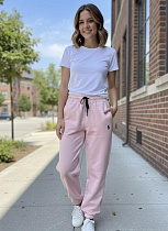 Штаны Спорт Delviago DL742 pink - делук