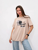 Футболка Fsn 6570 beige - делук