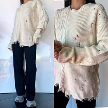 Свитер Three Black Women TB109 white - делук