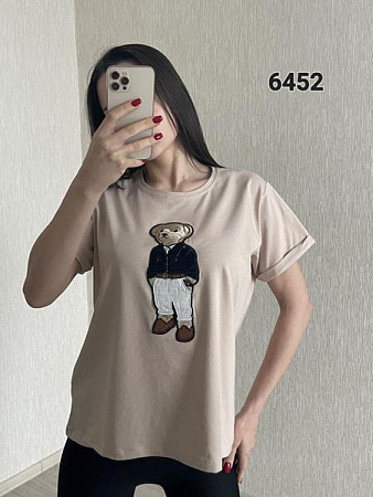 Футболка Fsn 6452 beige - делук