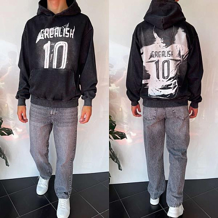 Худи Three Black 2377 grey - делук