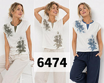 Футболка Gertie 6477 white-blue - делук