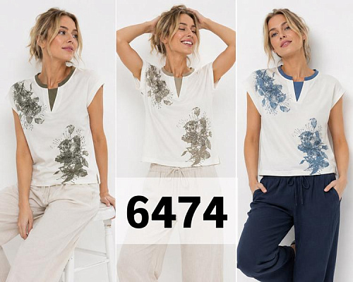 Футболка Gertie 6477 white-blue - делук