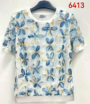 Футболка Lida 6413 white-blue - делук