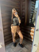 Штаны Спорт Valentina 205 beige - делук