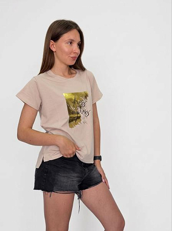 Футболка Fsn 6539 beige - делук