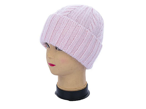 Шапка Angelica Ангора на флісі 2562-6 pink - делук