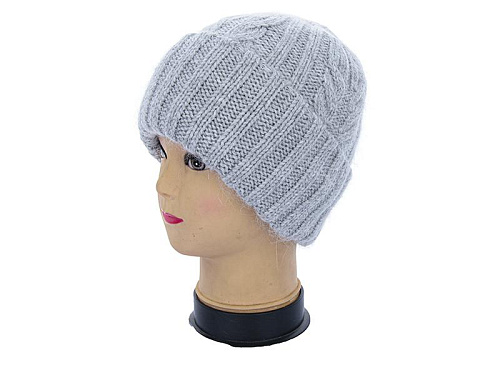 Шапка Angelica Ангора на флісі 2562-1 grey - делук