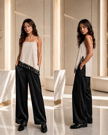 Костюм Karolina KR762 beige-black - делук