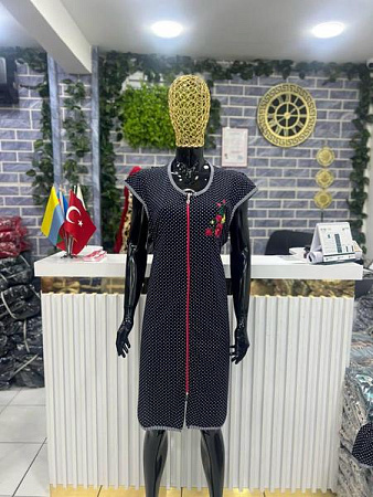 Халат Cotpark 5996 black-red - делук