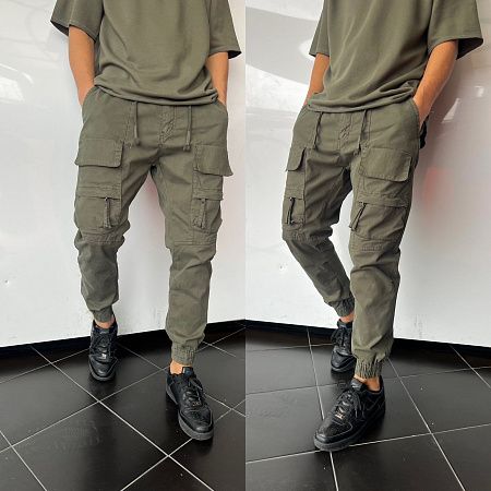 Джоггеры Three Black 1079 khaki - делук