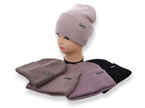 Шапка Angelica KM021-4 подвійна mix - делук