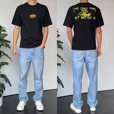 Футболка Three Black 2158 black - делук