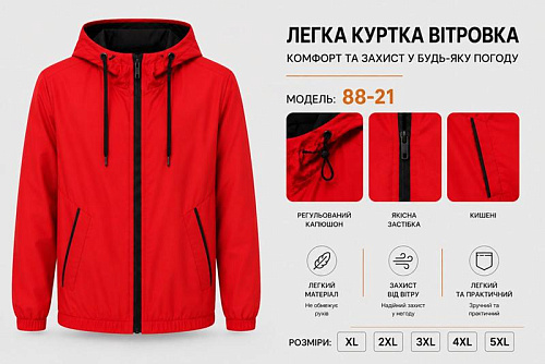 Ветровка Azt AZ1116-88-21 red - делук