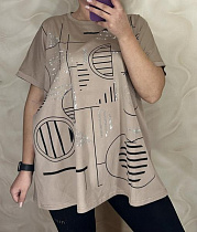 Футболка Levisha 26008 beige - делук