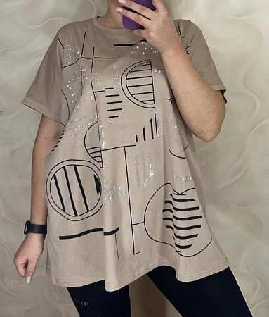 Футболка Levisha 26008 beige - делук