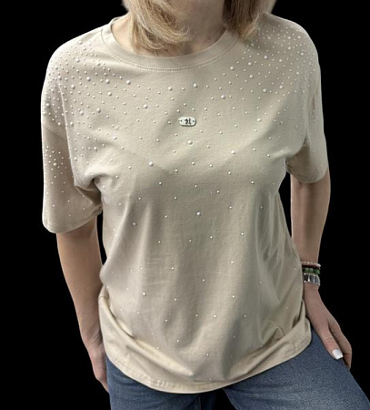 Футболка Elena&Vika 26108 l.beige - делук