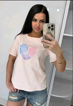 Футболка Lora LR1291 beige - делук