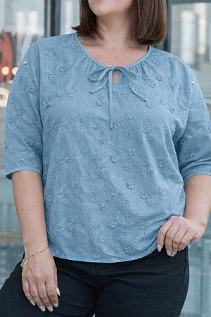 Блузка Levisha 26027 l.blue - делук