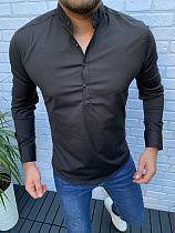 Рубашка No Brand 1804 black - делук