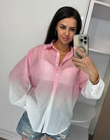 Рубашка Lora LR306 pink - делук