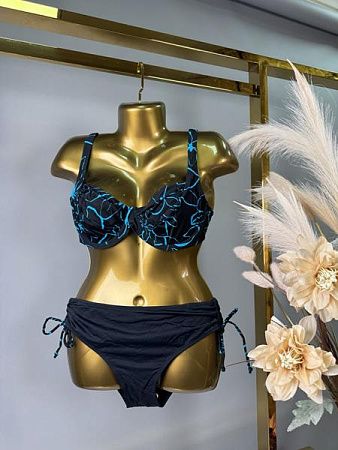 Купальник Dfk 25008 black-l.blue - делук