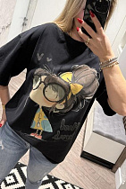 Футболка Lora LR1087 black - делук