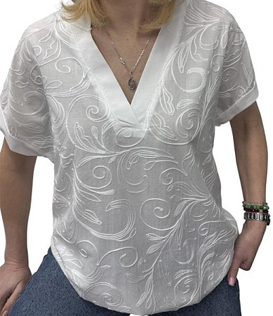 Футболка Elena&Vika 26003 white - делук