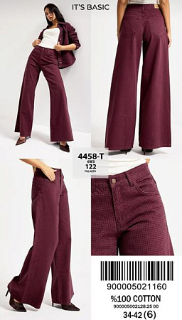 Джинсы Jeans Style 4458T-6W5-122 wine - делук