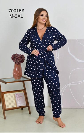 Пижама Brilliant B70016-1 navy - делук