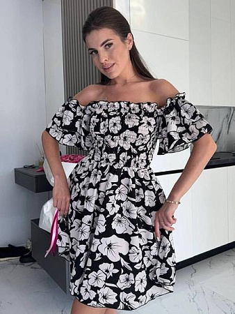 Платье Arina 1509-1 black-white - делук