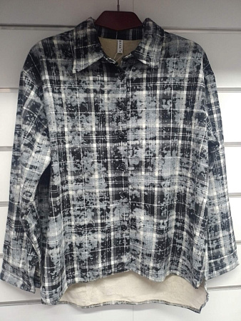 Рубашка Base 892 grey-black - делук