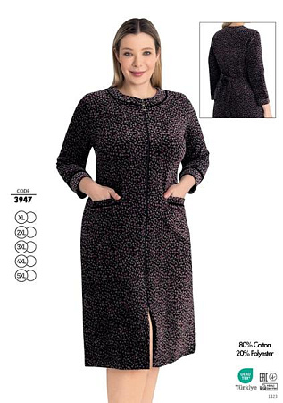 Халат Cotpark 3947 black - делук