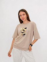 Футболка Fsn 6520 beige - делук