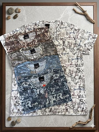 Футболка Moranny 2099 d.grey-l.blue - делук