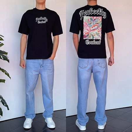 Футболка Three Black 2193 black - делук