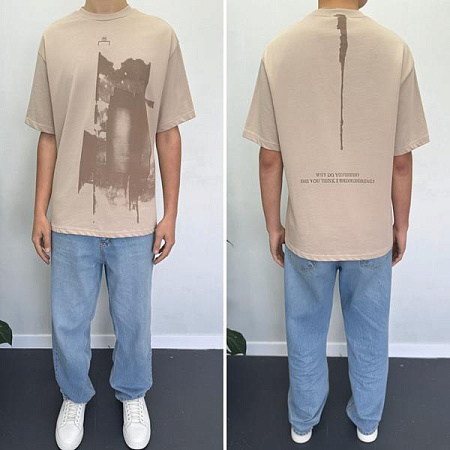 Футболка I8Denim 90578 beige - делук