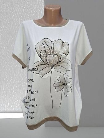 Футболка Levisha 25024 white-beige - делук
