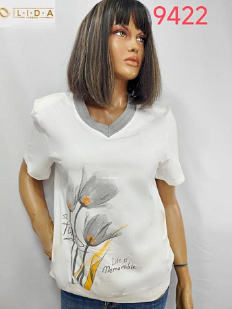 Футболка Lida 9422 white - делук