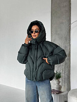 Пуховик Trend 2503 green - делук