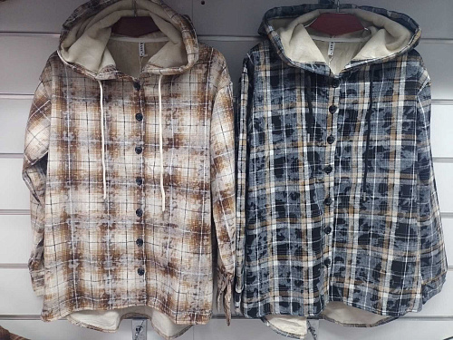 Рубашка Base 8193 beige-brown - делук