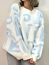 Свитер Kosta 9909 white- l.blue - делук