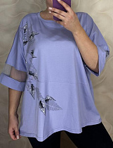Футболка Levisha 26036 lilac - делук